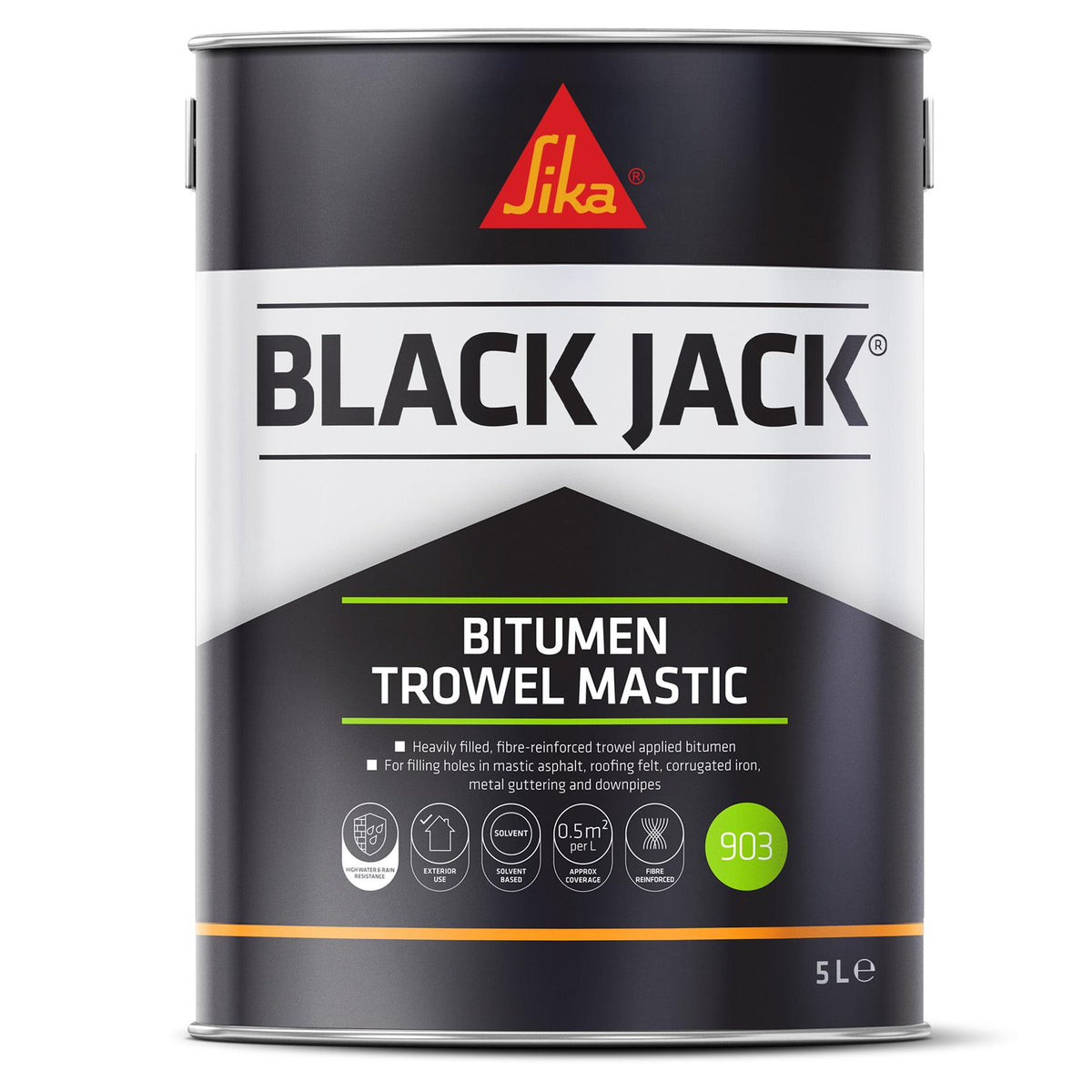 Sika Black Jack 903 Bitumen Trowel Mastic – 5 Litre
