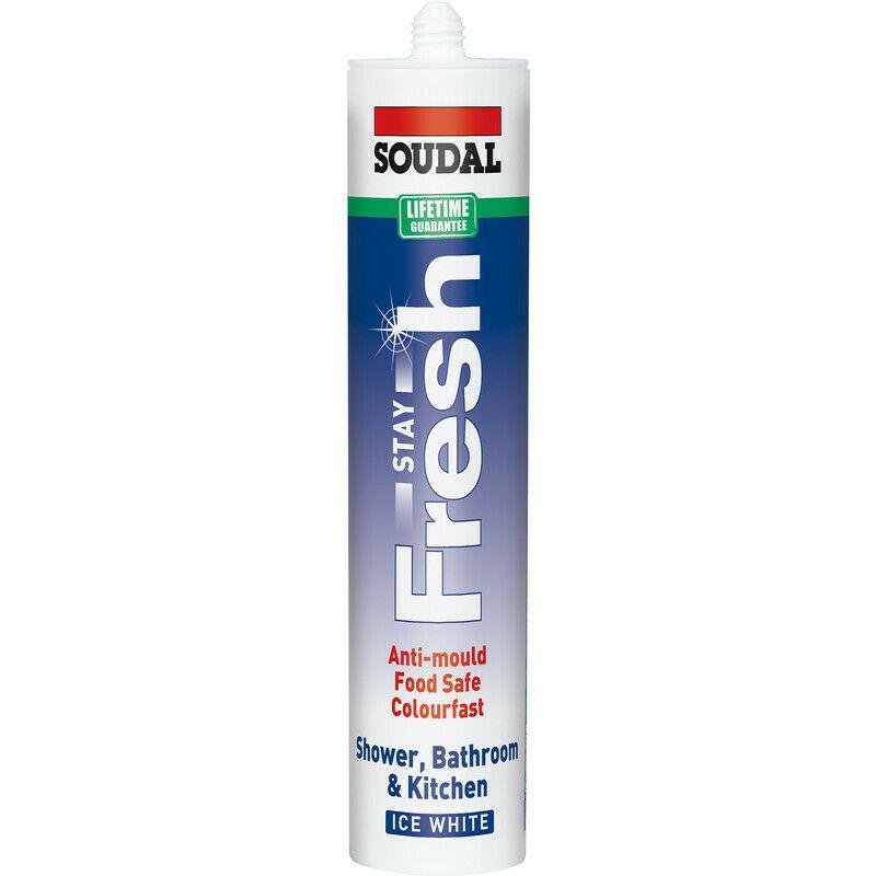 Soudal Stay Fresh Sanitary Silicone Sealant White 300ml