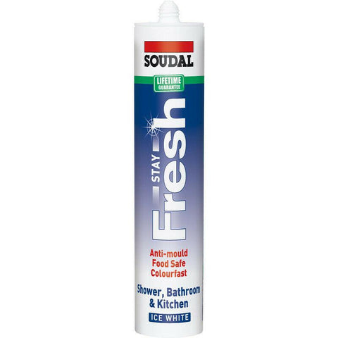 Soudal Stay Fresh Sanitary Silicone Sealant White 300ml