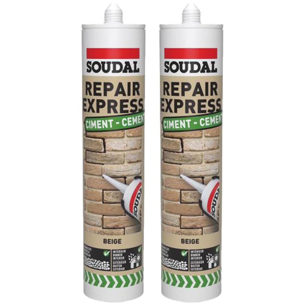 Soudal Repair Express Cement Grey 290ml Twin Pack