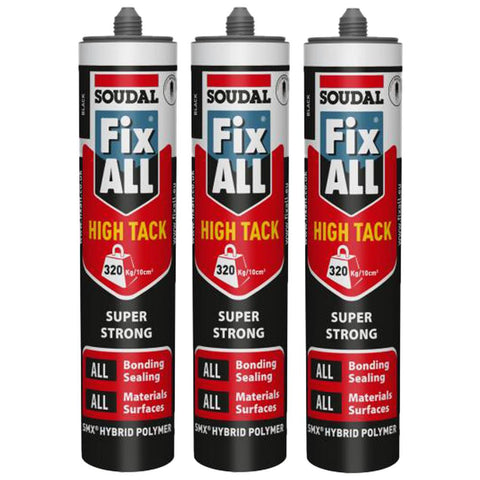 Soudal Fix All High Tack Black 290ml Pack of 3