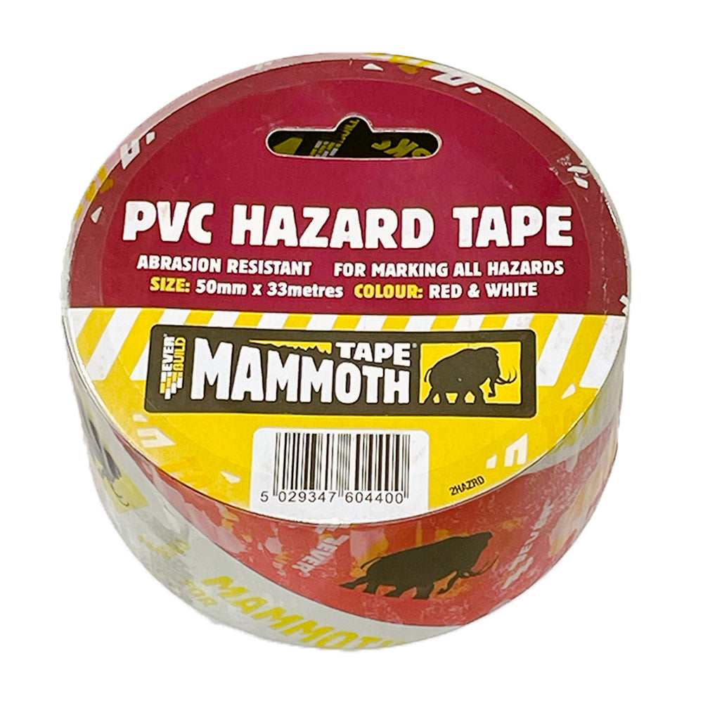 Everbuild PVC Hazard Tape Black &Yellow 50mm x 33m