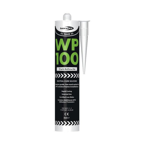 Bond It WP100 Premium Neutral Cure Oxime Silicone Sealant Dark Anthracite EU3