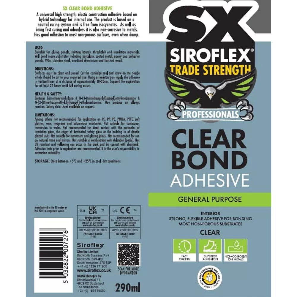 Siroflex Clearbond MS Adhesive - Clear 290ml